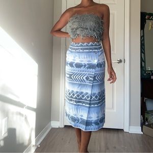 Vintage southwestern print denim skirt